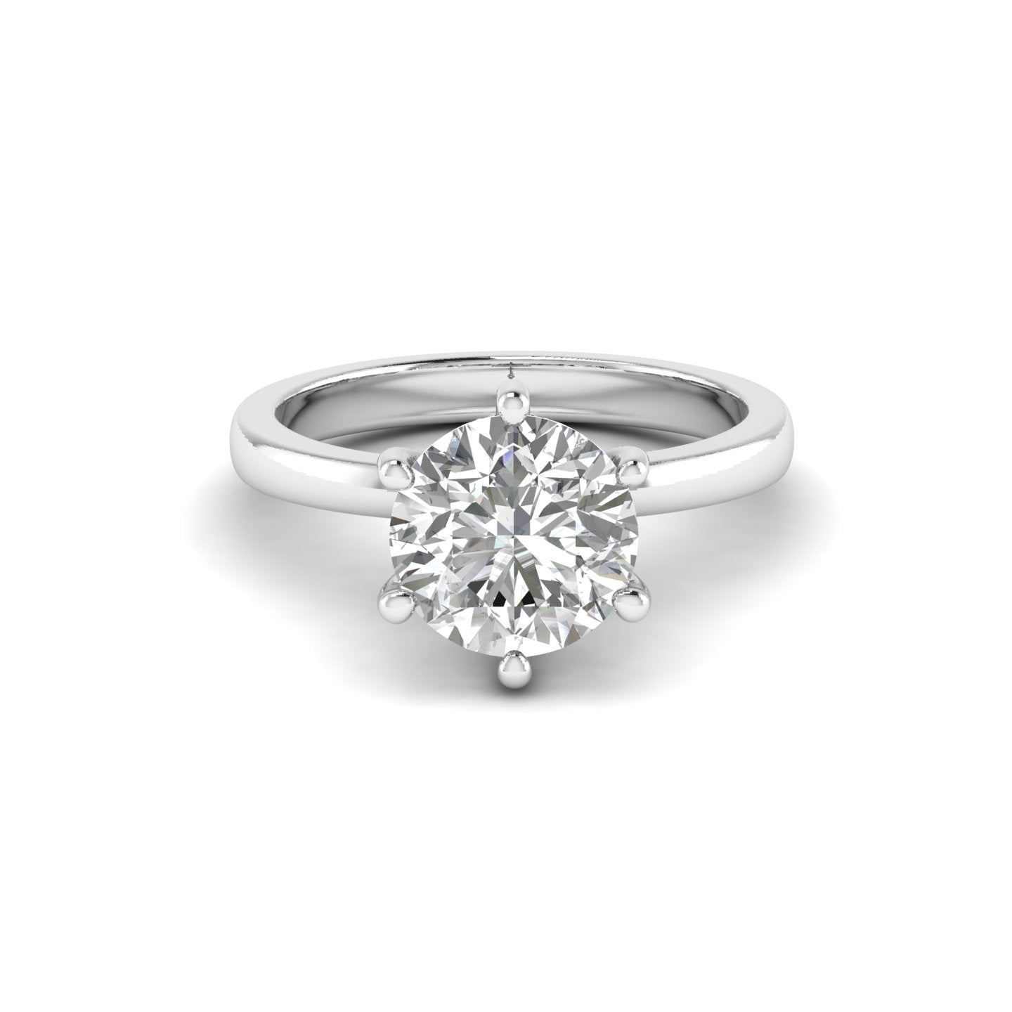 White Gold Studded 2.14 Carat Lab Grown Diamond Ring-E Color VS2 Clarity.